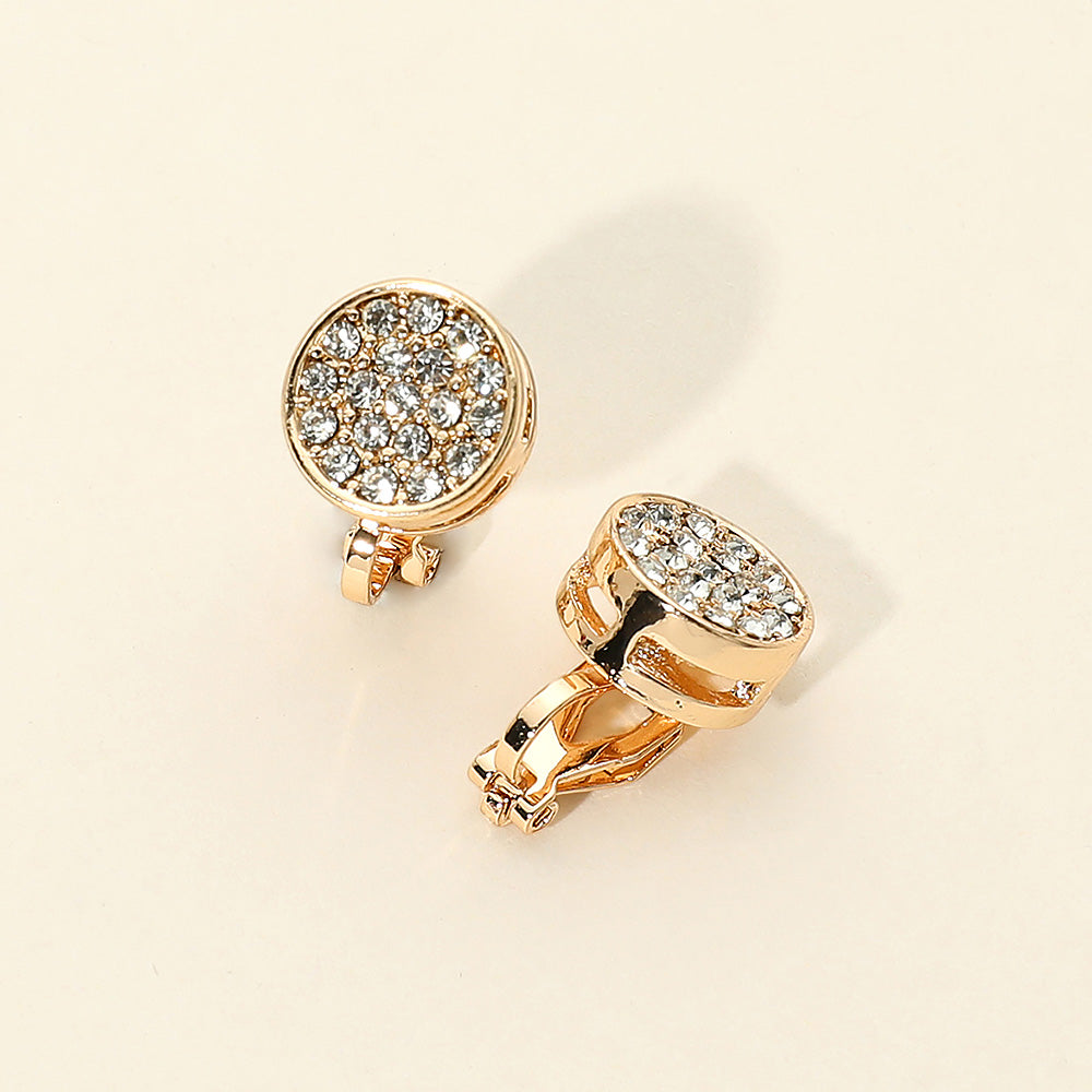 Crystal Cluster Round Clip On Earrings|ZSAZSA