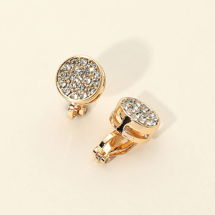Crystal Cluster Round Clip On Earrings|ZSAZSA