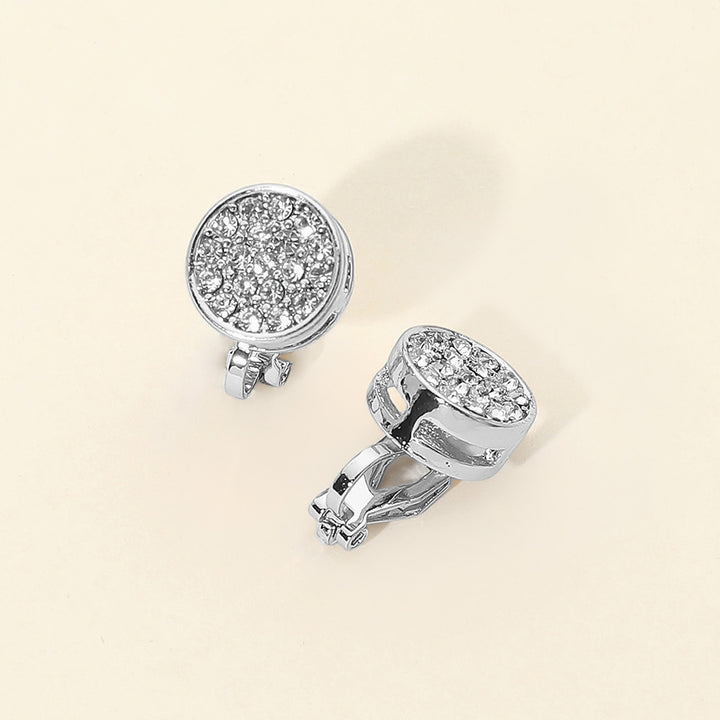 Crystal Cluster Round Clip On Earrings|ZSAZSA