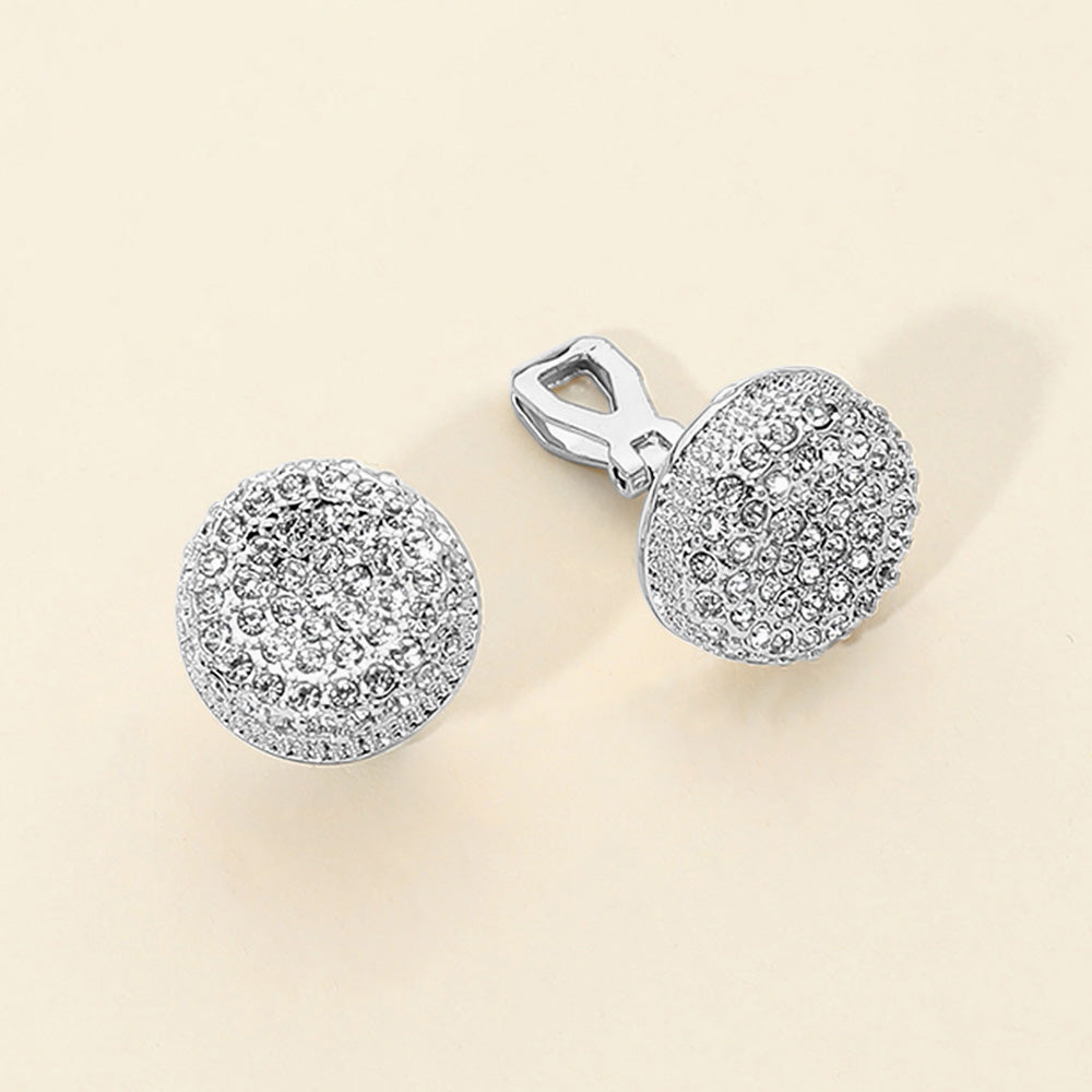 Crystal Round Medallion Clip On Earrings|ZSAZSA