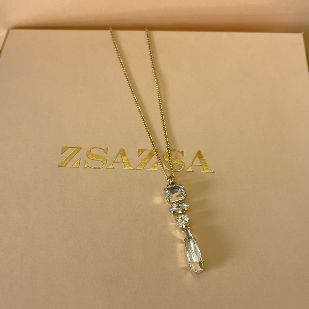 Swarovski crystals mix of shapes gold plated set