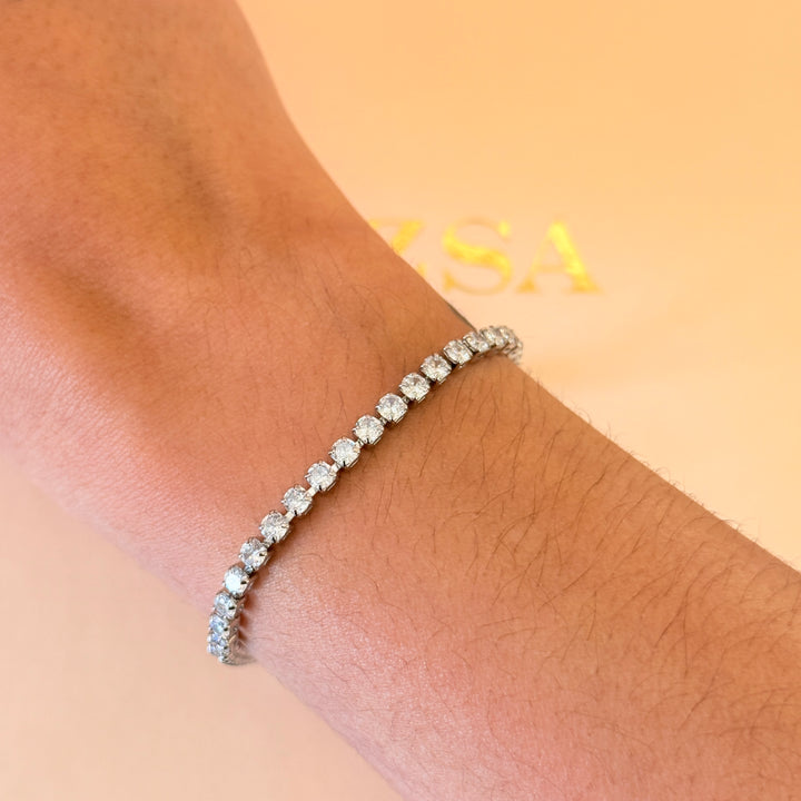 Dainty tennis zircone silver bracelet
