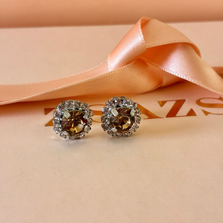 Bronze dainty Swarovski crystals silver set