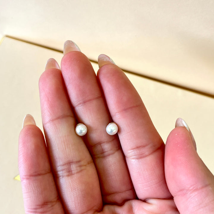 White Mallorca pearls gold plated set