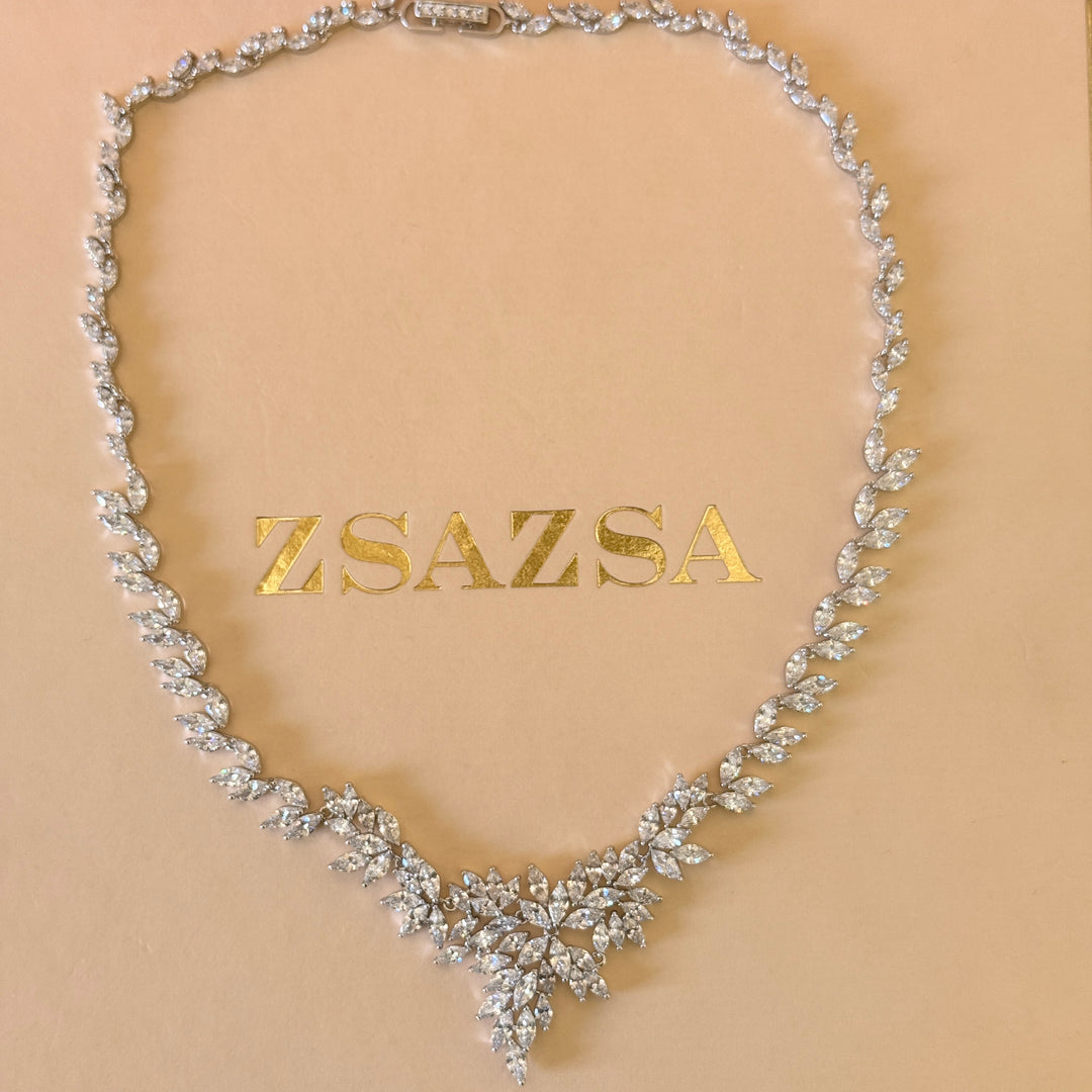 Marquise zircone silver set