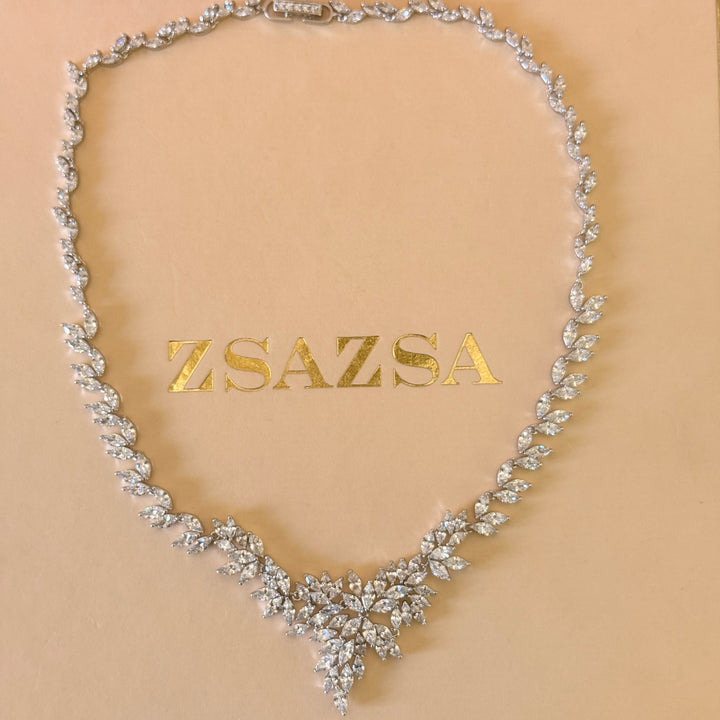 Marquise zircone silver set