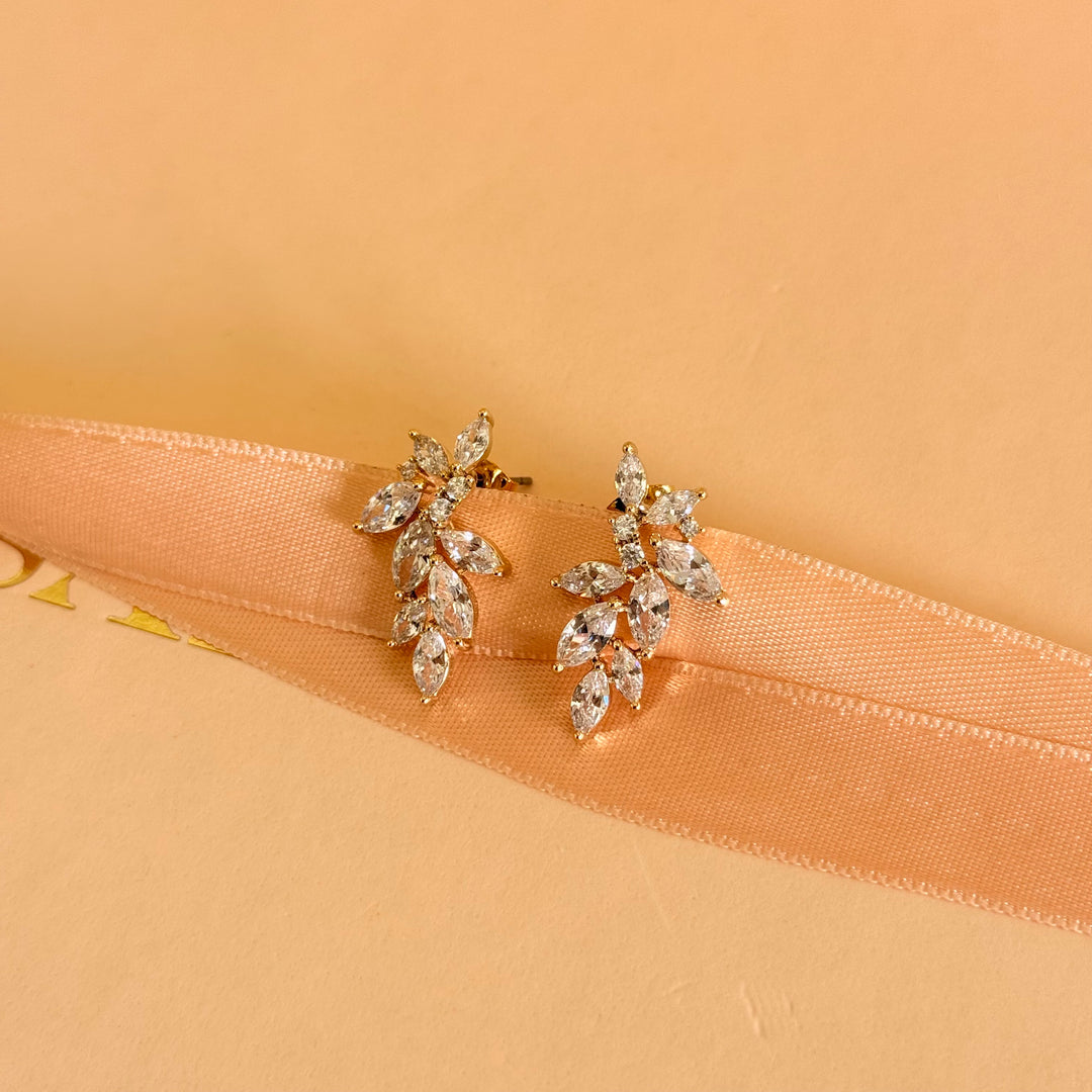 Marquise zircone gold plated earrings