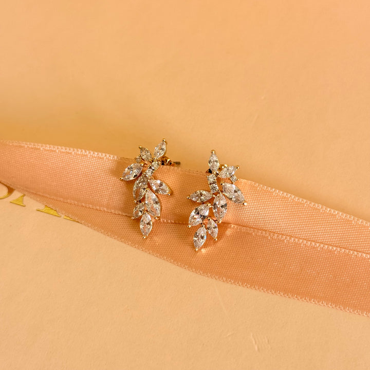 Marquise zircone gold plated earrings