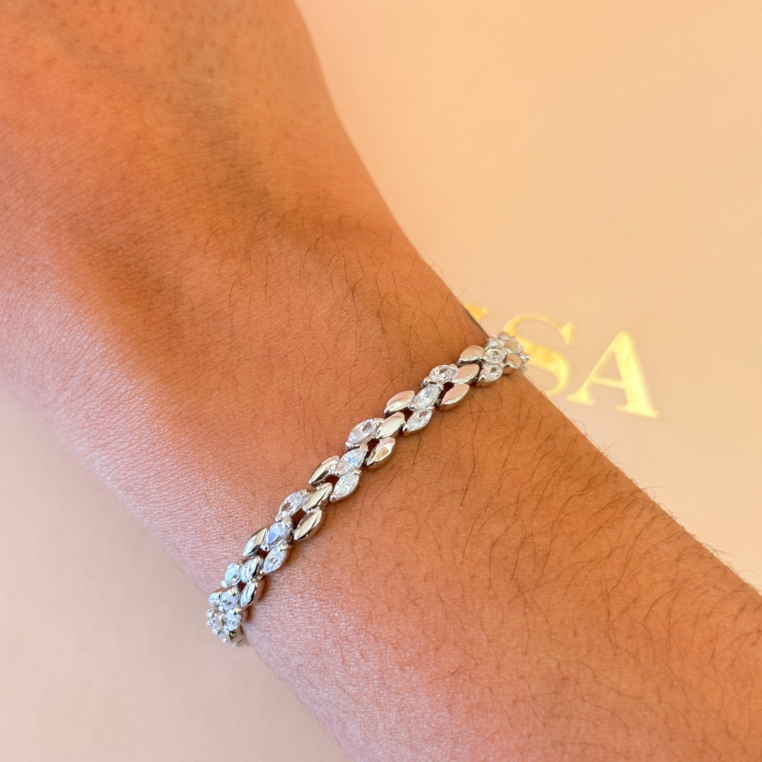 Marquise zircone Sterling silver bracelet
