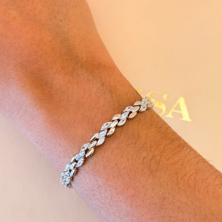 Marquise zircone Sterling silver bracelet