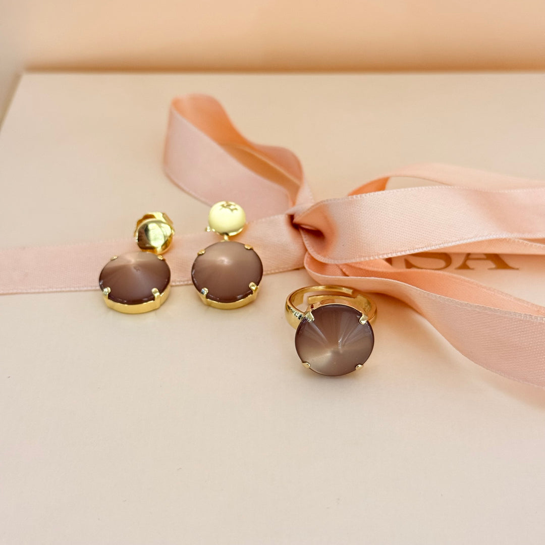 Bronze resin gold plated earrings