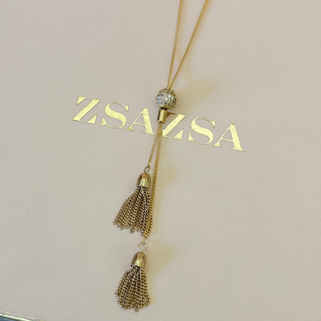 Zircone ball gold plated necklace