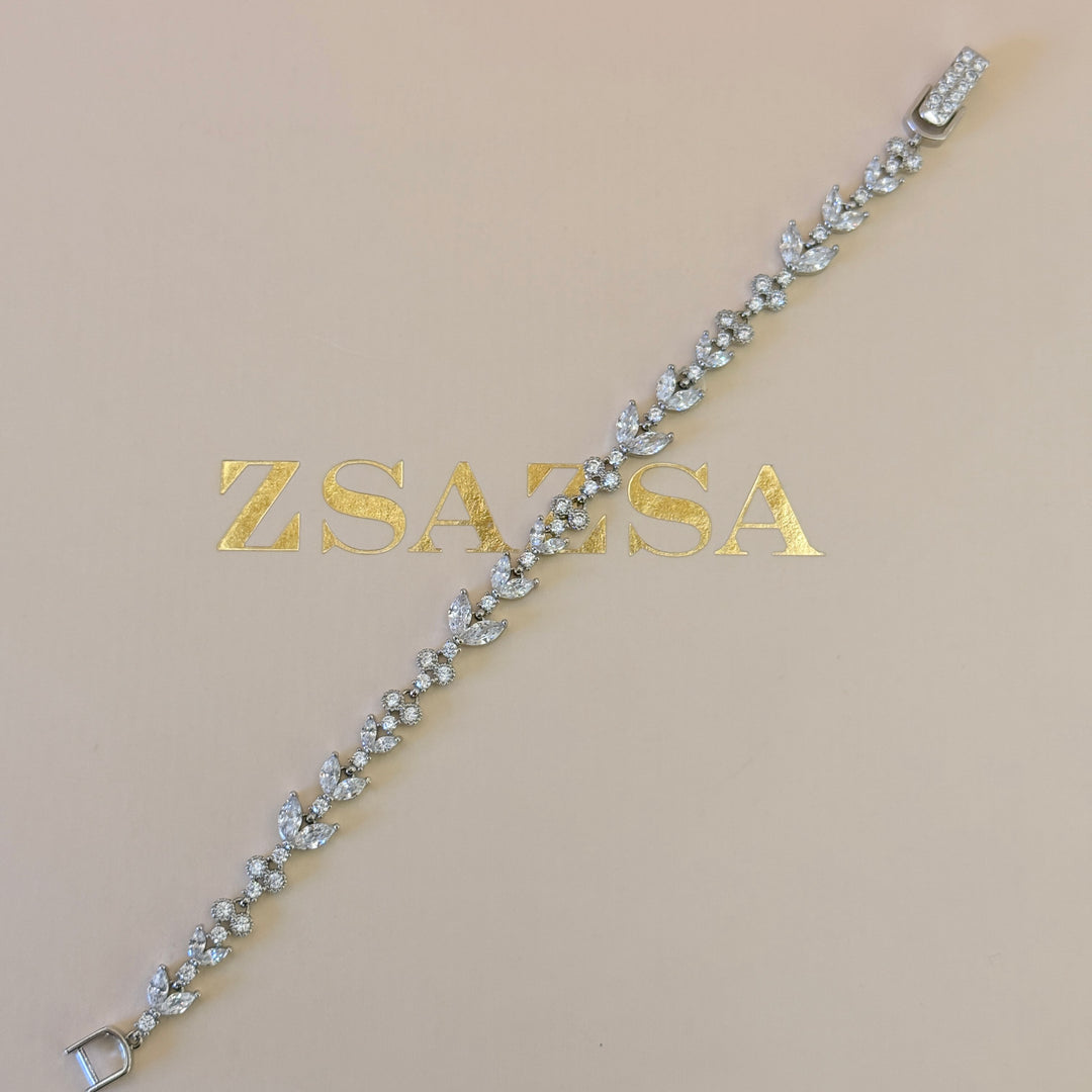 Dainty Marquise zircone silver bracelet