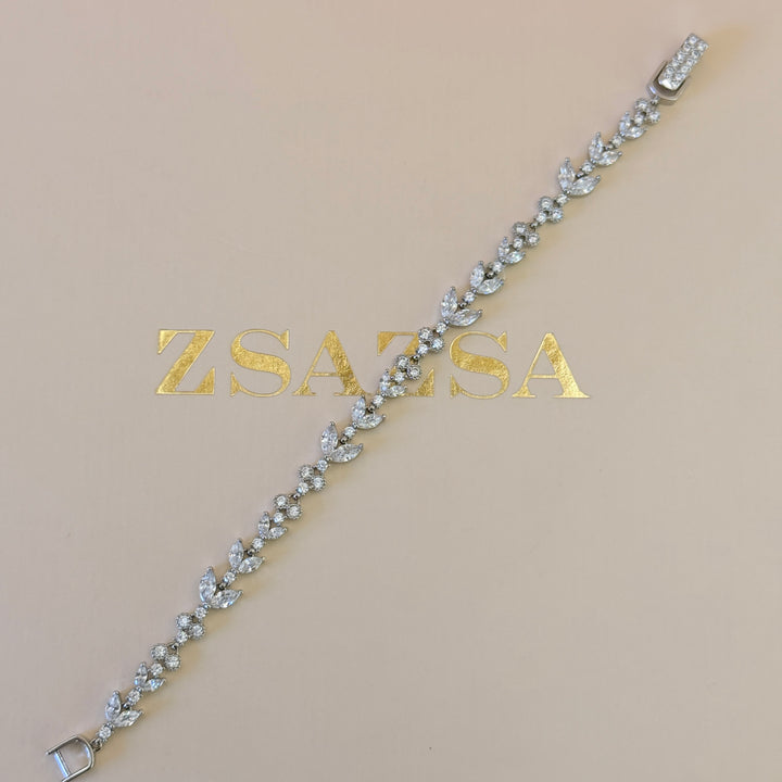 Dainty Marquise zircone silver bracelet