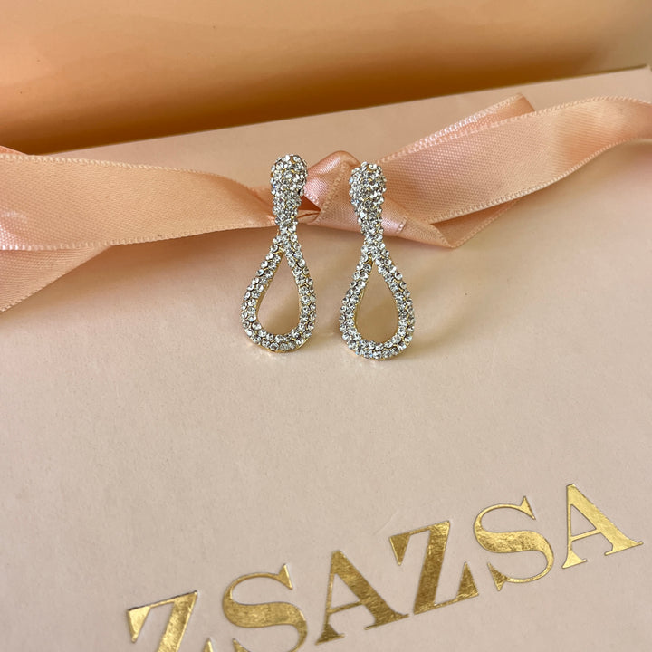 Preciosa crystals gold plated knott earrings