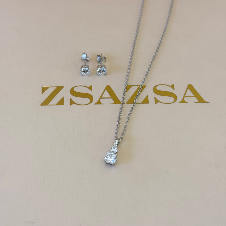 Dainty zircone sterling silver set