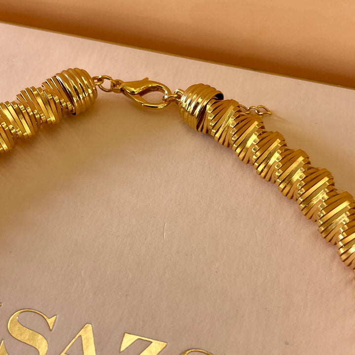Twisted chain gold plated necklace