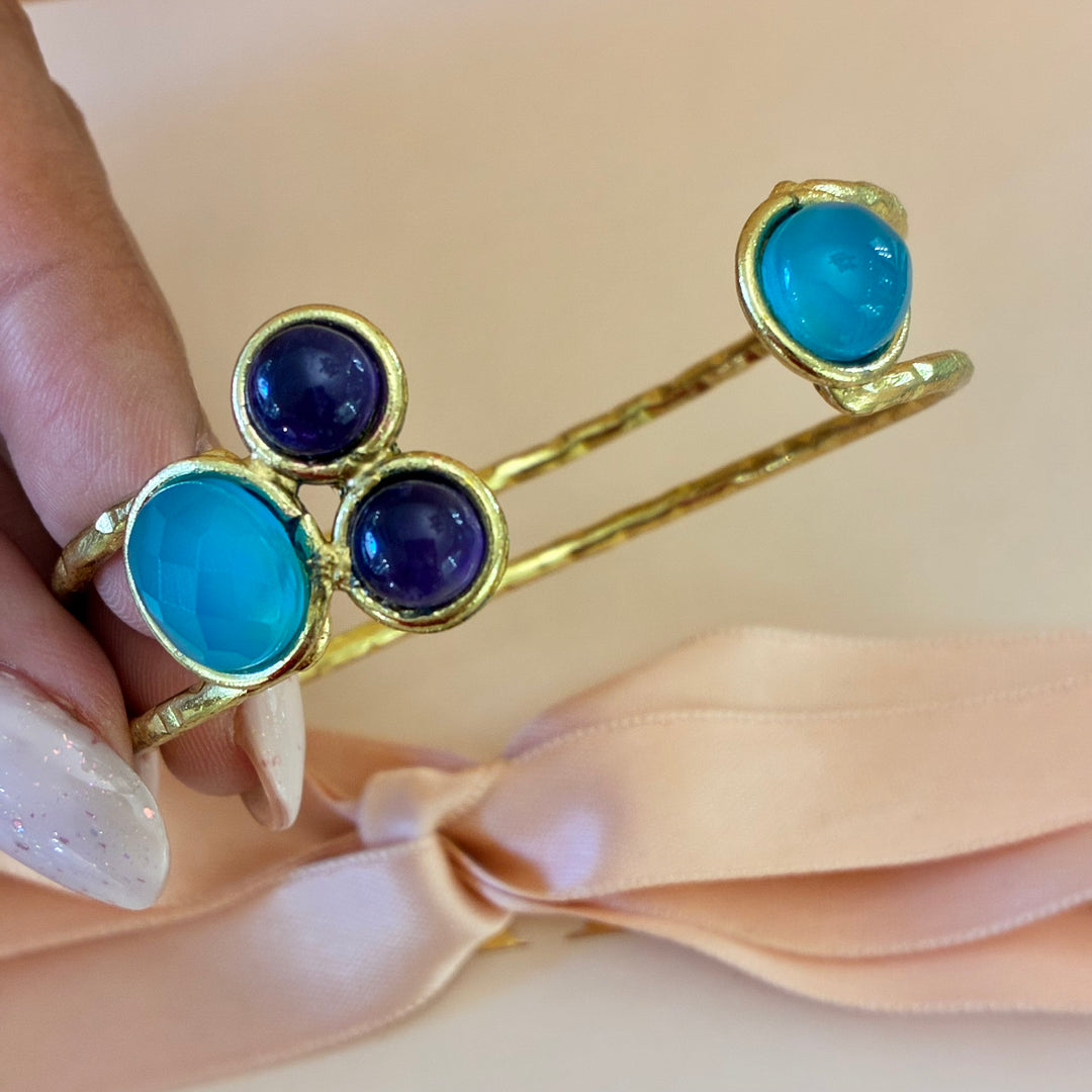 Handmade amethyst gold plated set