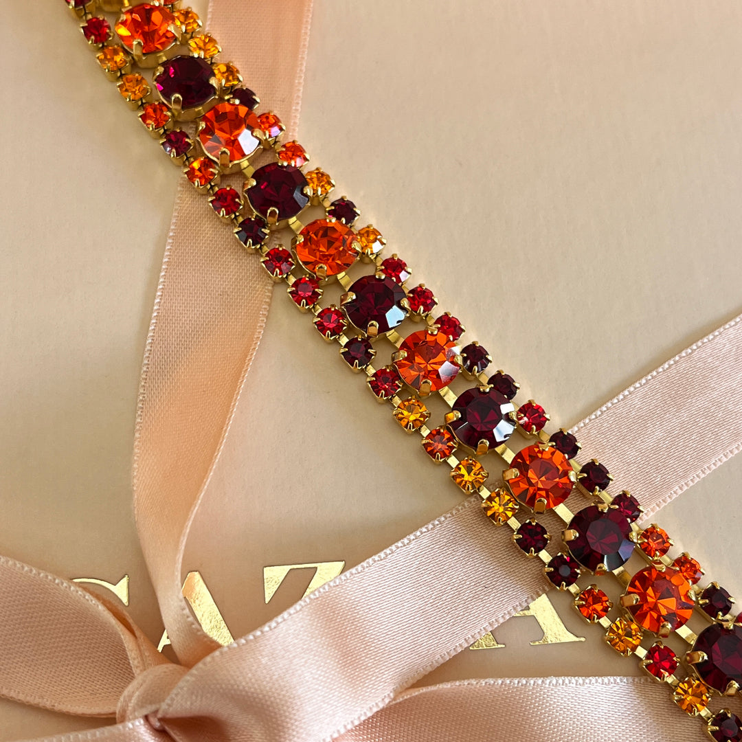 Shade of red Swarovski Crystal bracelet