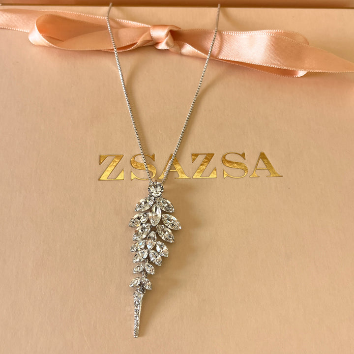 Swarovski crystals marquise white gold plated set