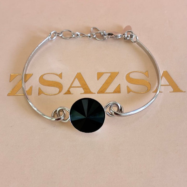 Black Swarovski crystals set