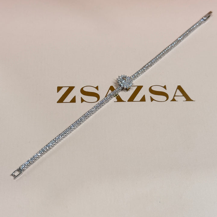 Oval zircone silver bracelet