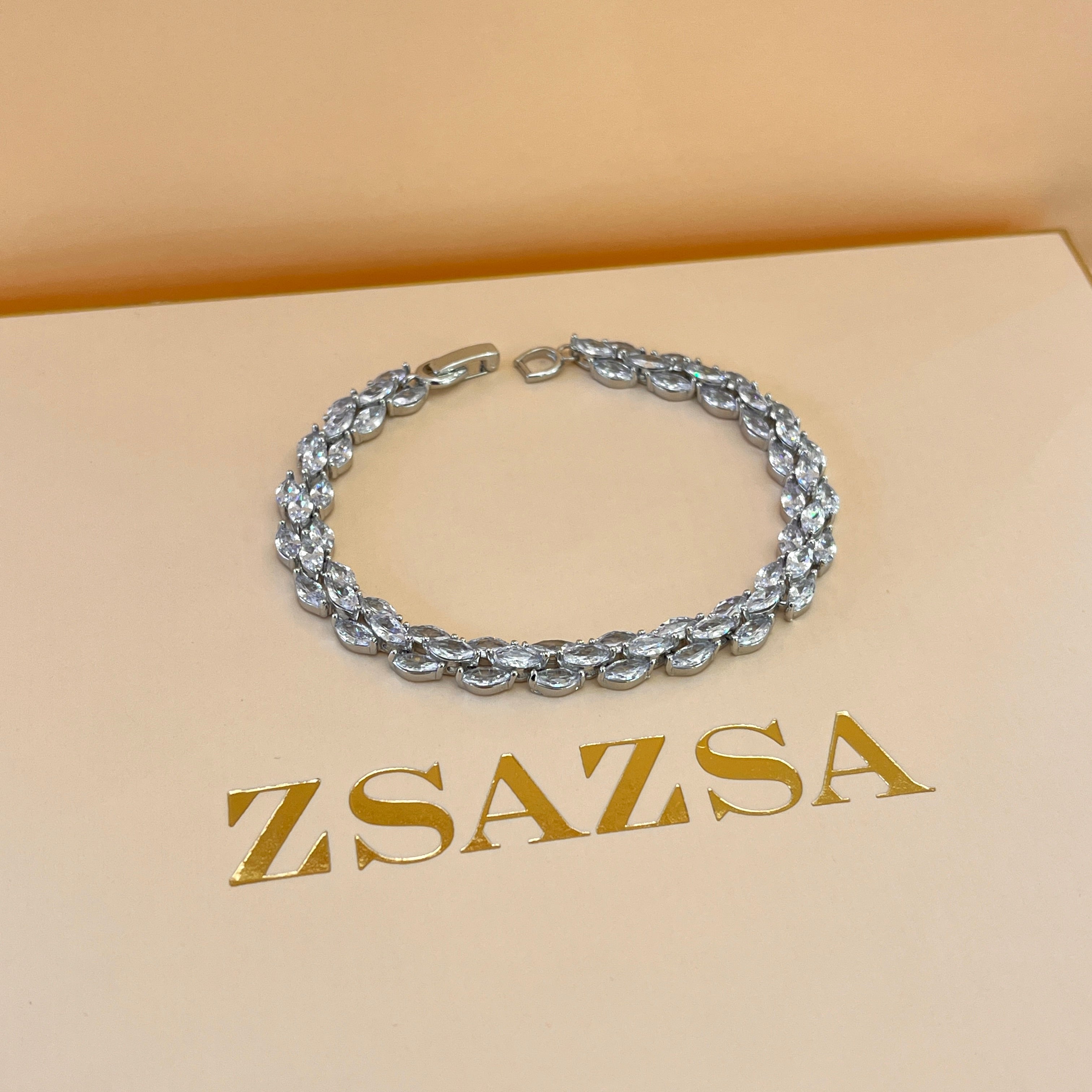 Marquise silver zircone bracelet