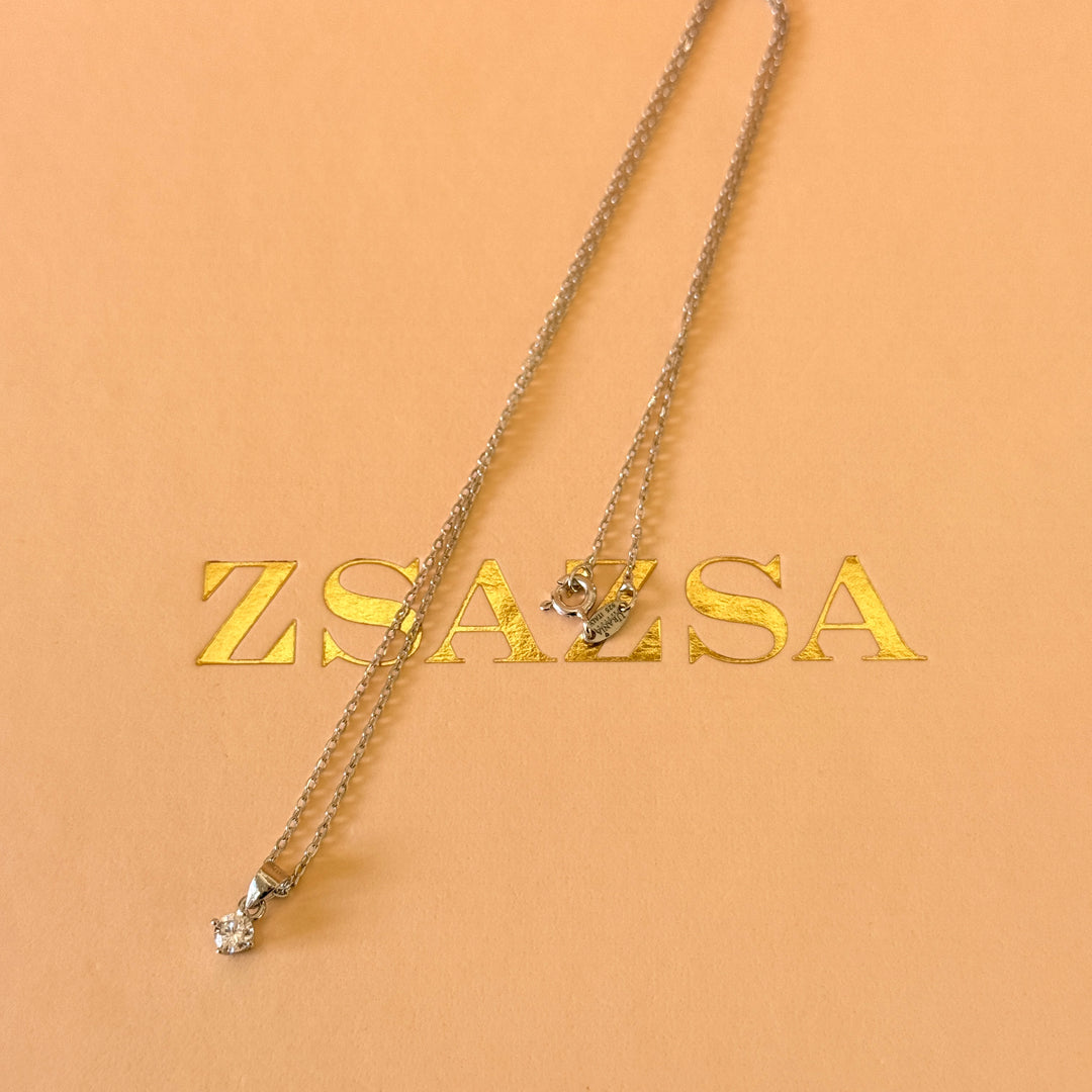 Small solitaire zircone sterling silver pendant