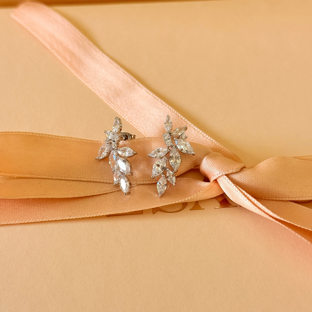 Marquise zircone silver earrings