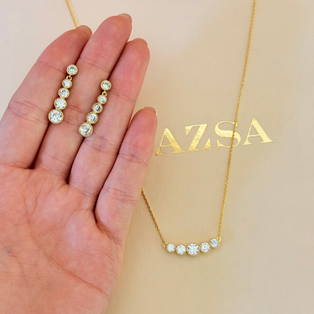 Rounds zircone gold plated set