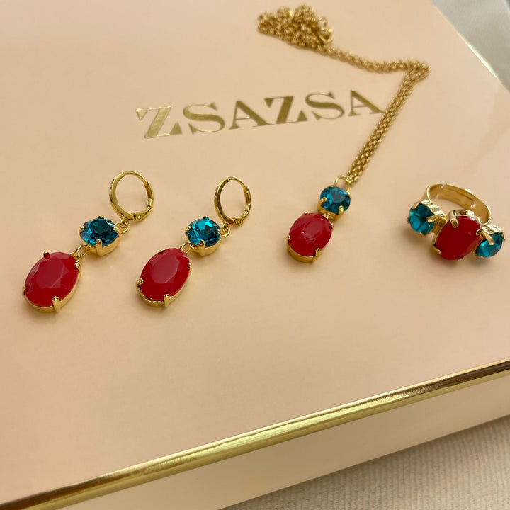 Turquoise & coral
