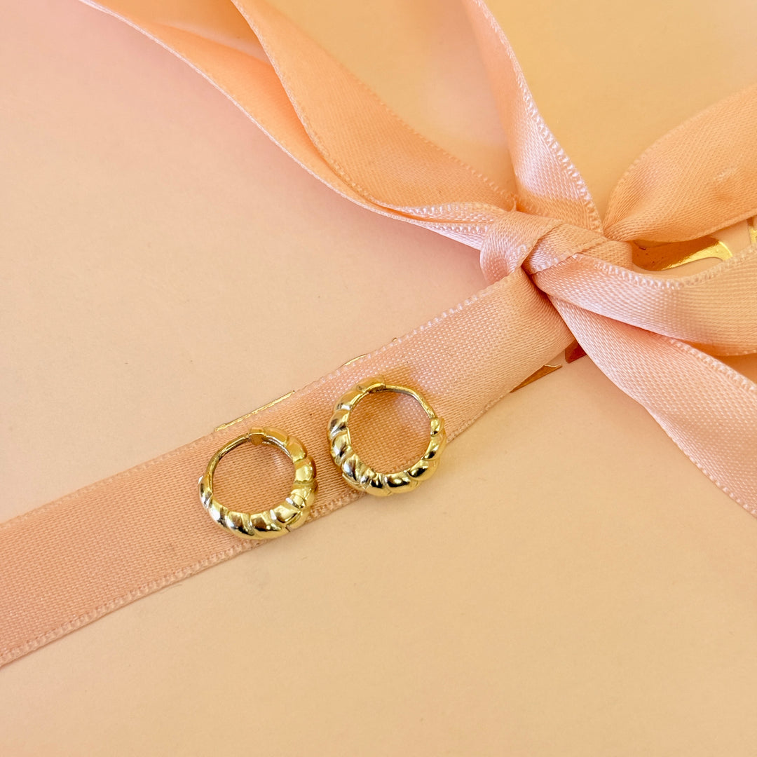 Dainty sterling silver gold plated hoops