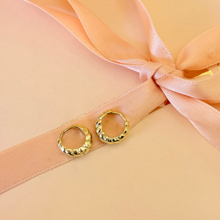 Dainty sterling silver gold plated hoops