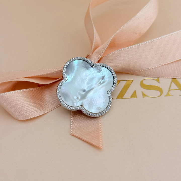 Van cleef Mother of Pearl Effect silver Brooch