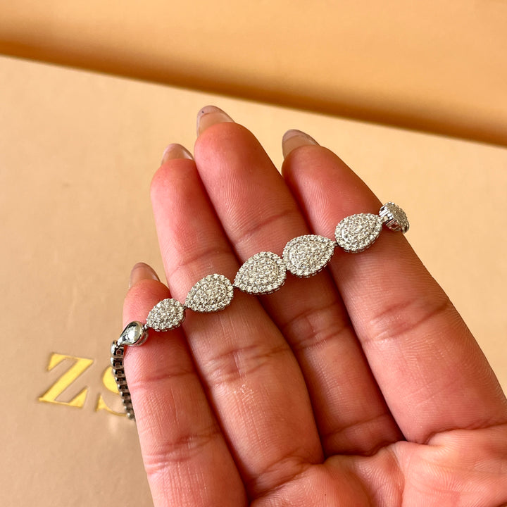 Teardrop zircone Sterling silver set