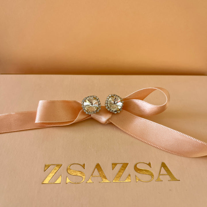 Swarovski crystals gold plated studs