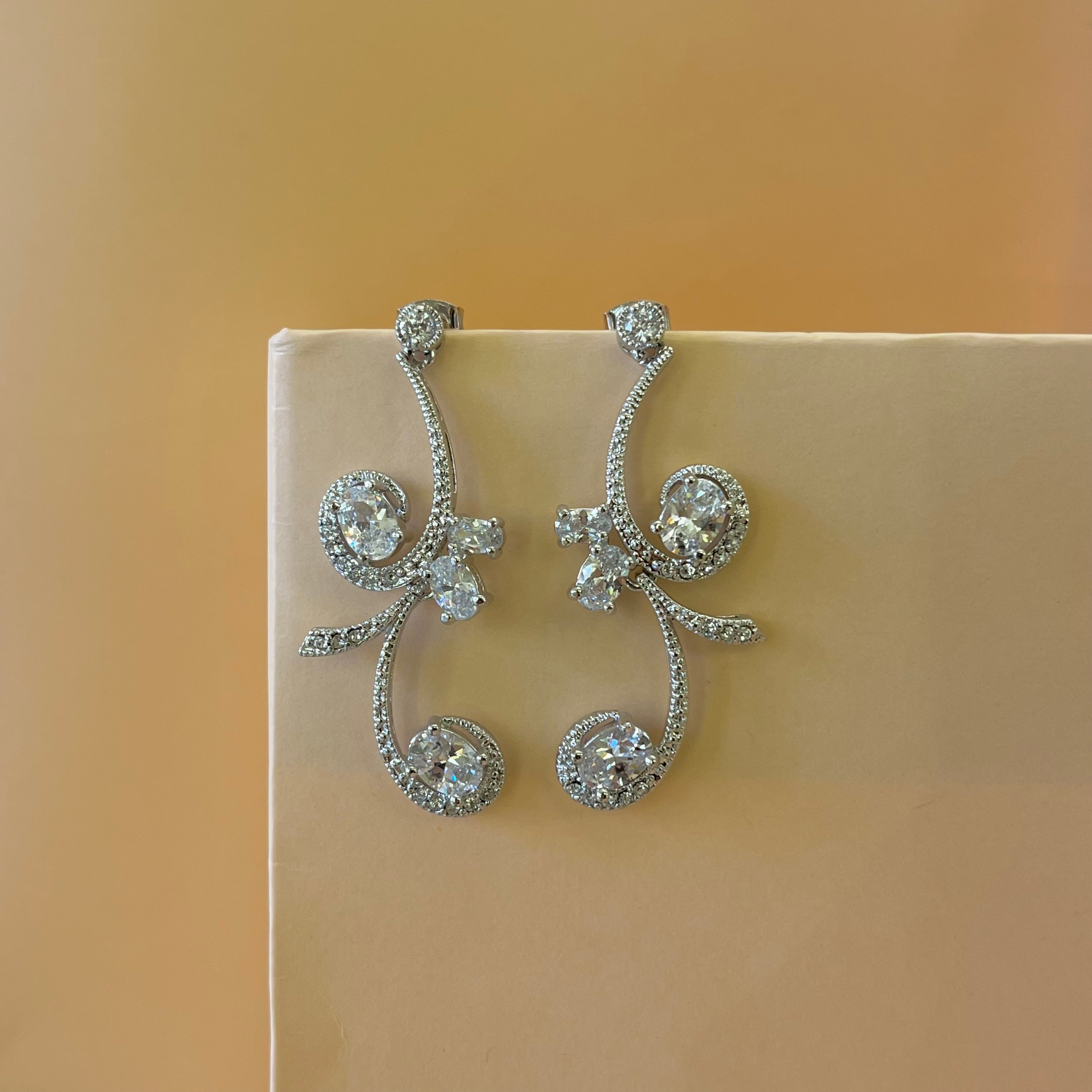 Silver zircone earrings