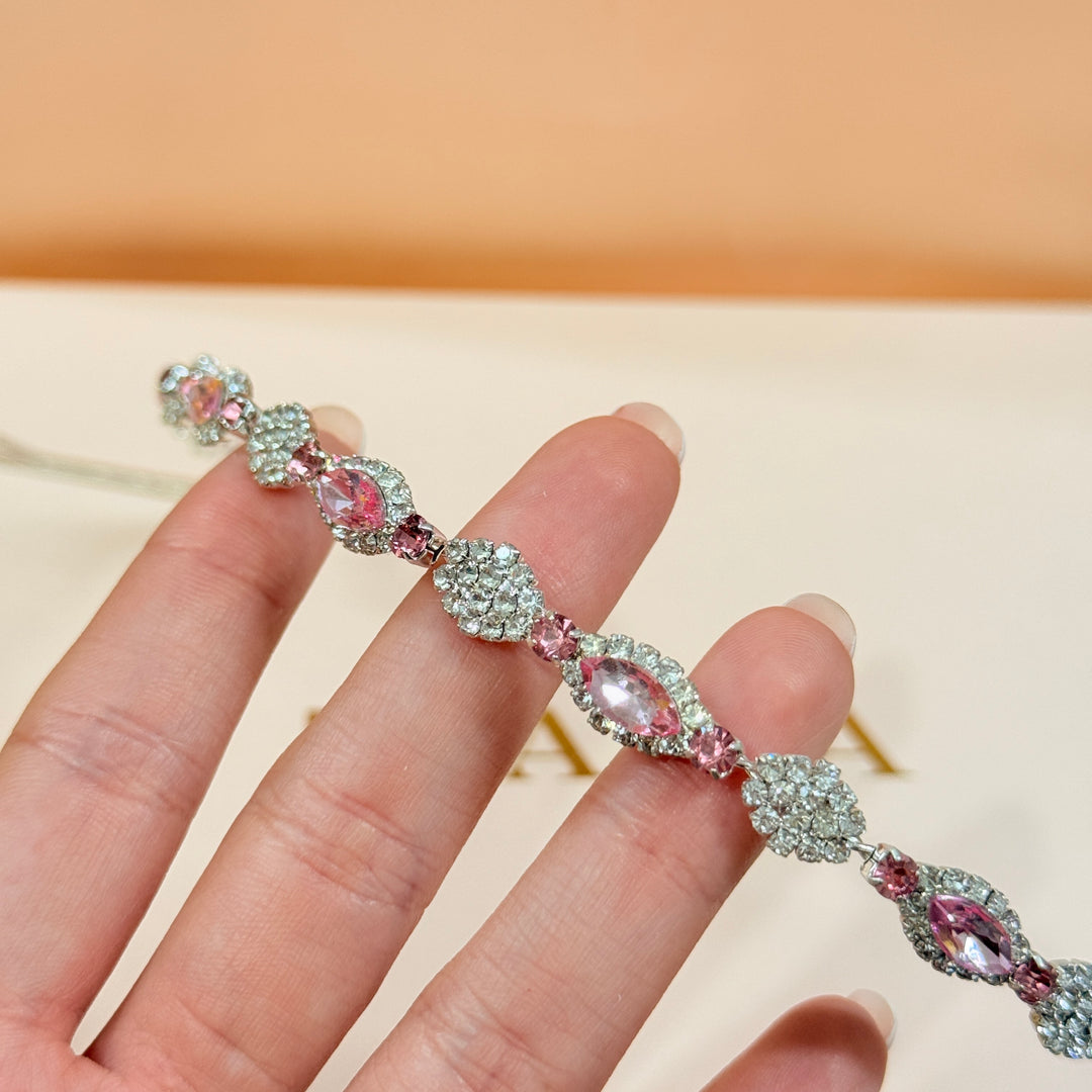 Rhinestone pink flexible headband