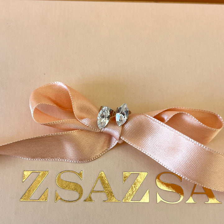 Swarovski crystals marquise white gold plated studs