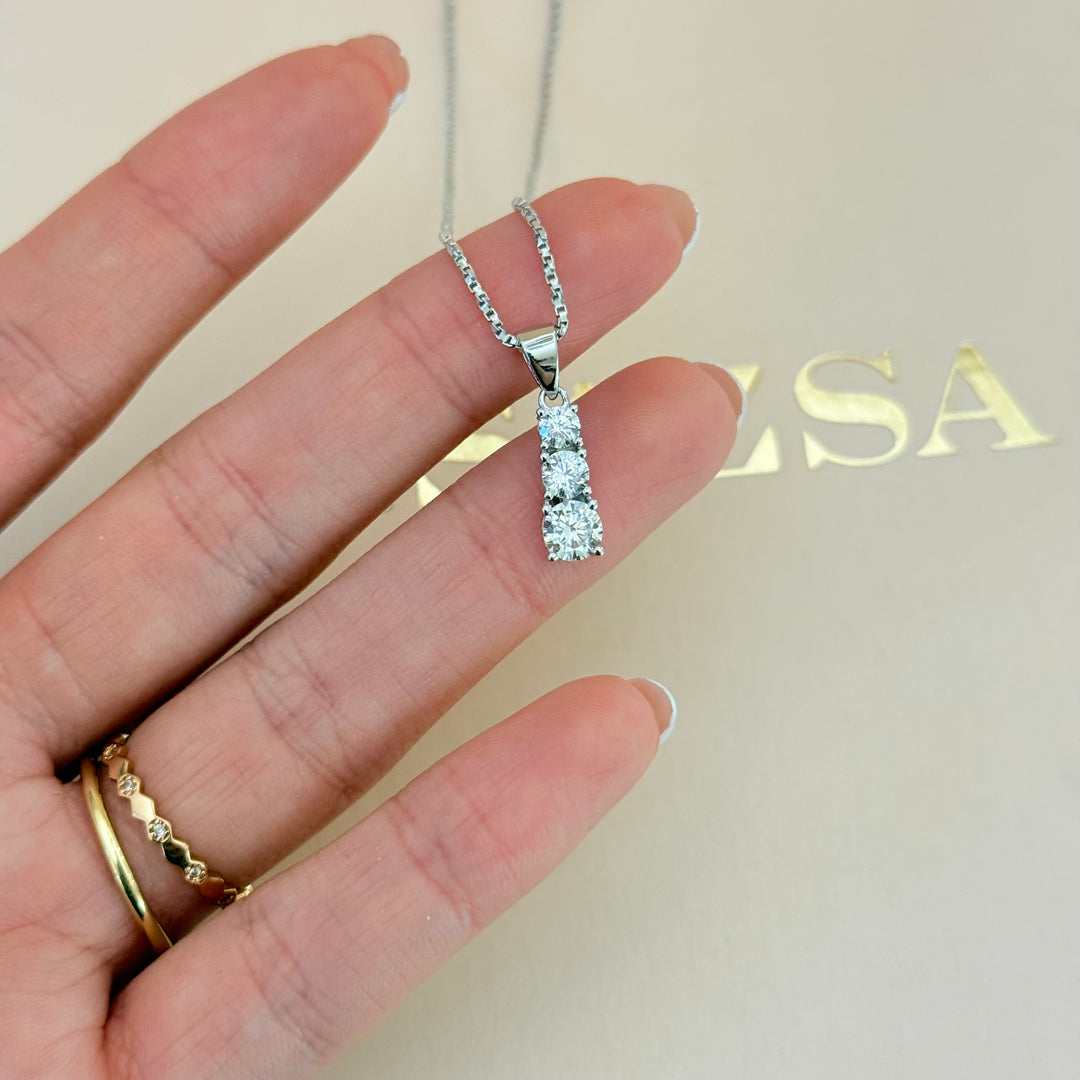 Trilogy zircone sterling silver set