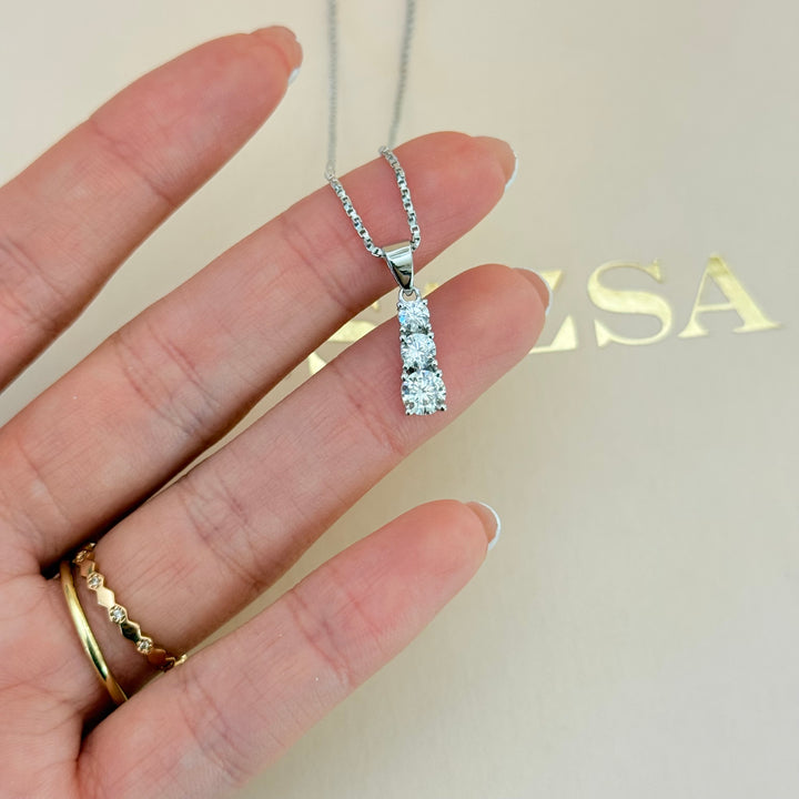 Trilogy zircone sterling silver set