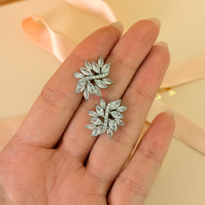 Marquise zircone silver earrings