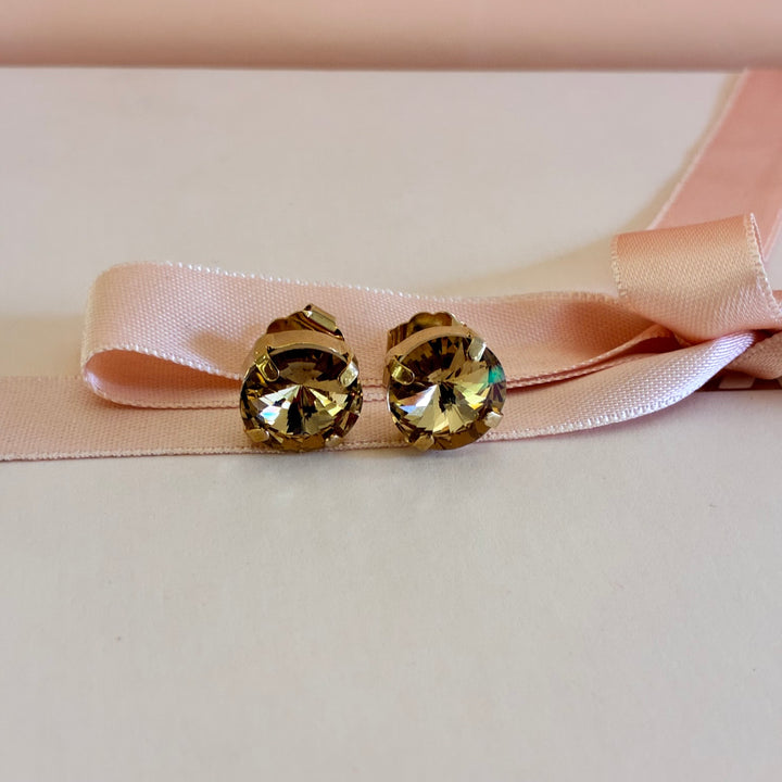 Bronze Swarovski crystals studs