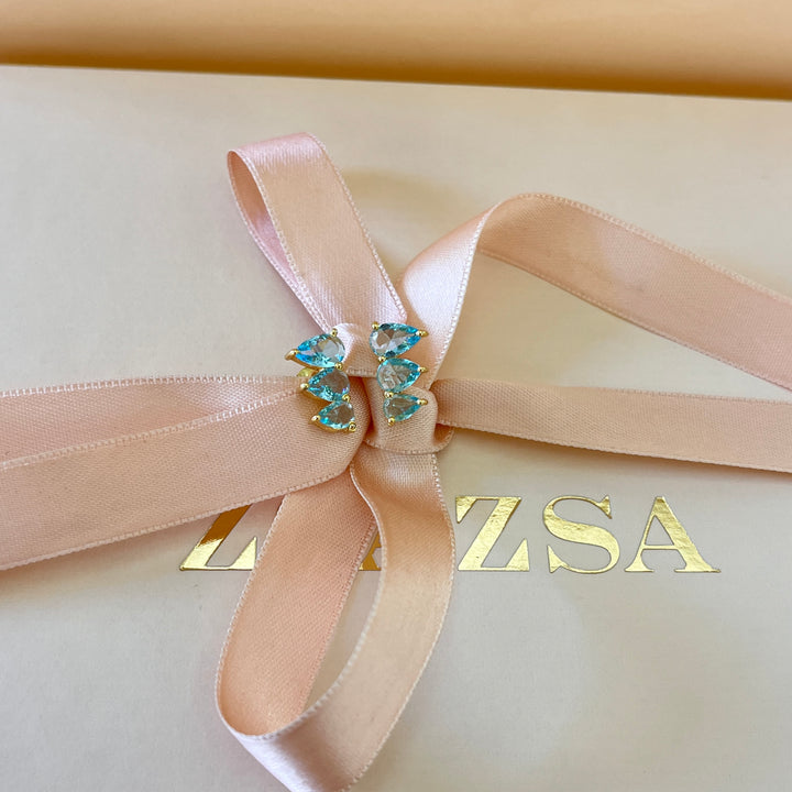 Turquoise zircone studs & ring