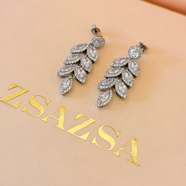 Marquise zircone silver earrings