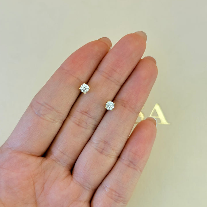 Solitaire zircone sterling silver gold plated set