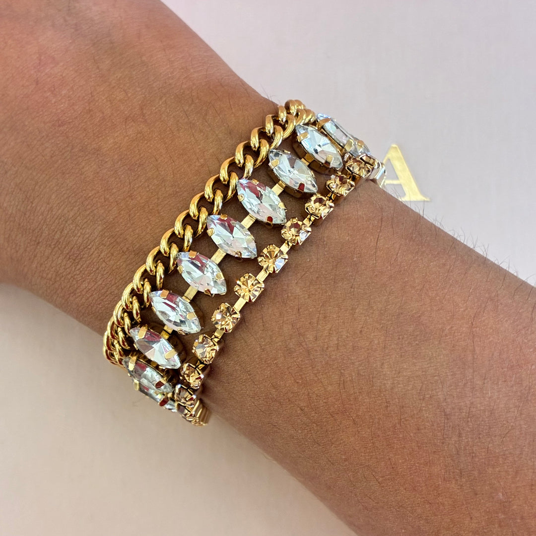 Bronze marquise Swarovski crystals set
