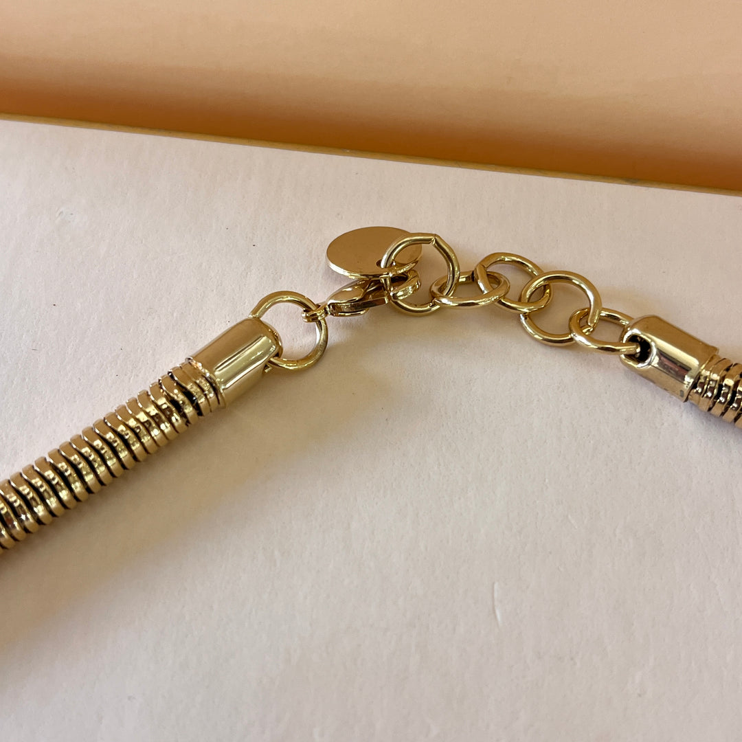 Cord gold plated necklace