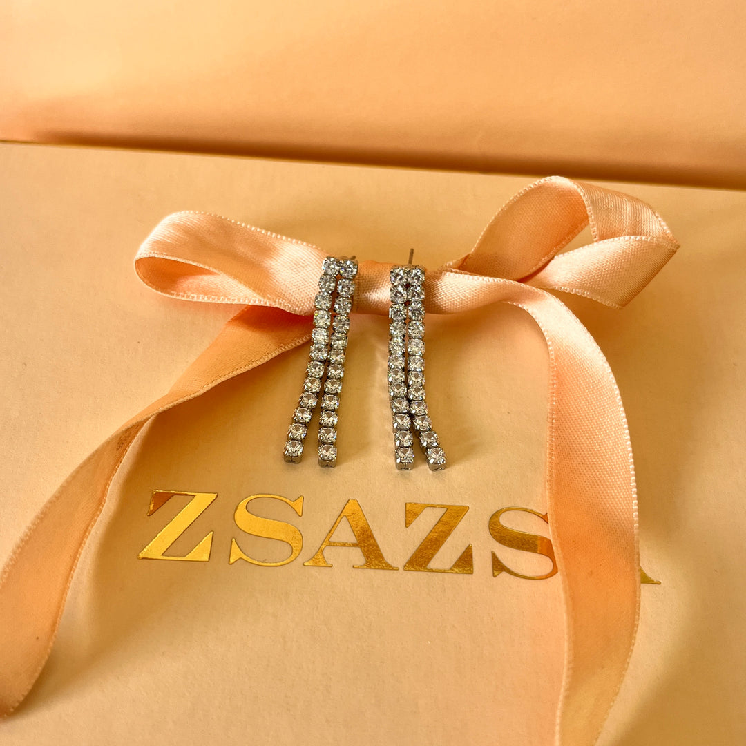 Double tennis zircone white gold plated set