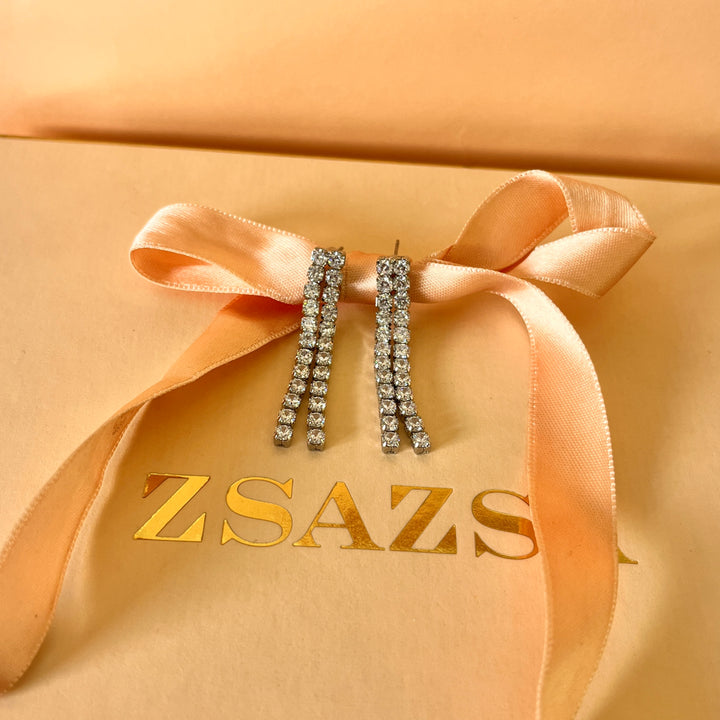 Double tennis zircone white gold plated set